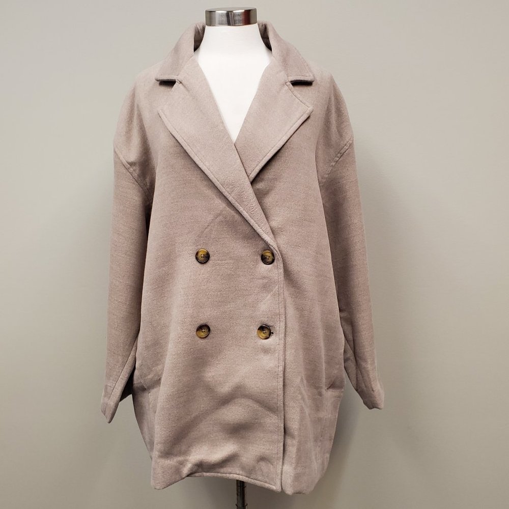 Free People Hannah Slouchy Camel Jacket Coat Sz XL NWT - Picture 6 of 12